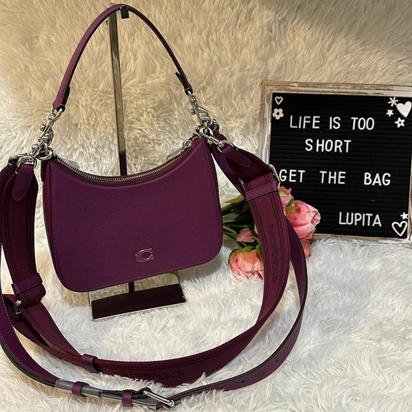 Coach hobo crossbody deep plum - Picture 1 of 14